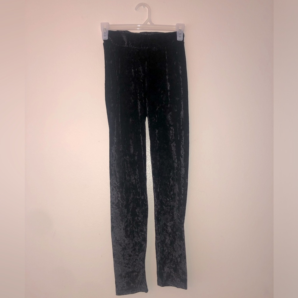 G BY GUESS XS Black Crushed Velvet Skinny Pants